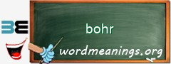 WordMeaning blackboard for bohr